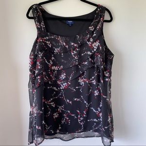 Plus size tank top with ruffles